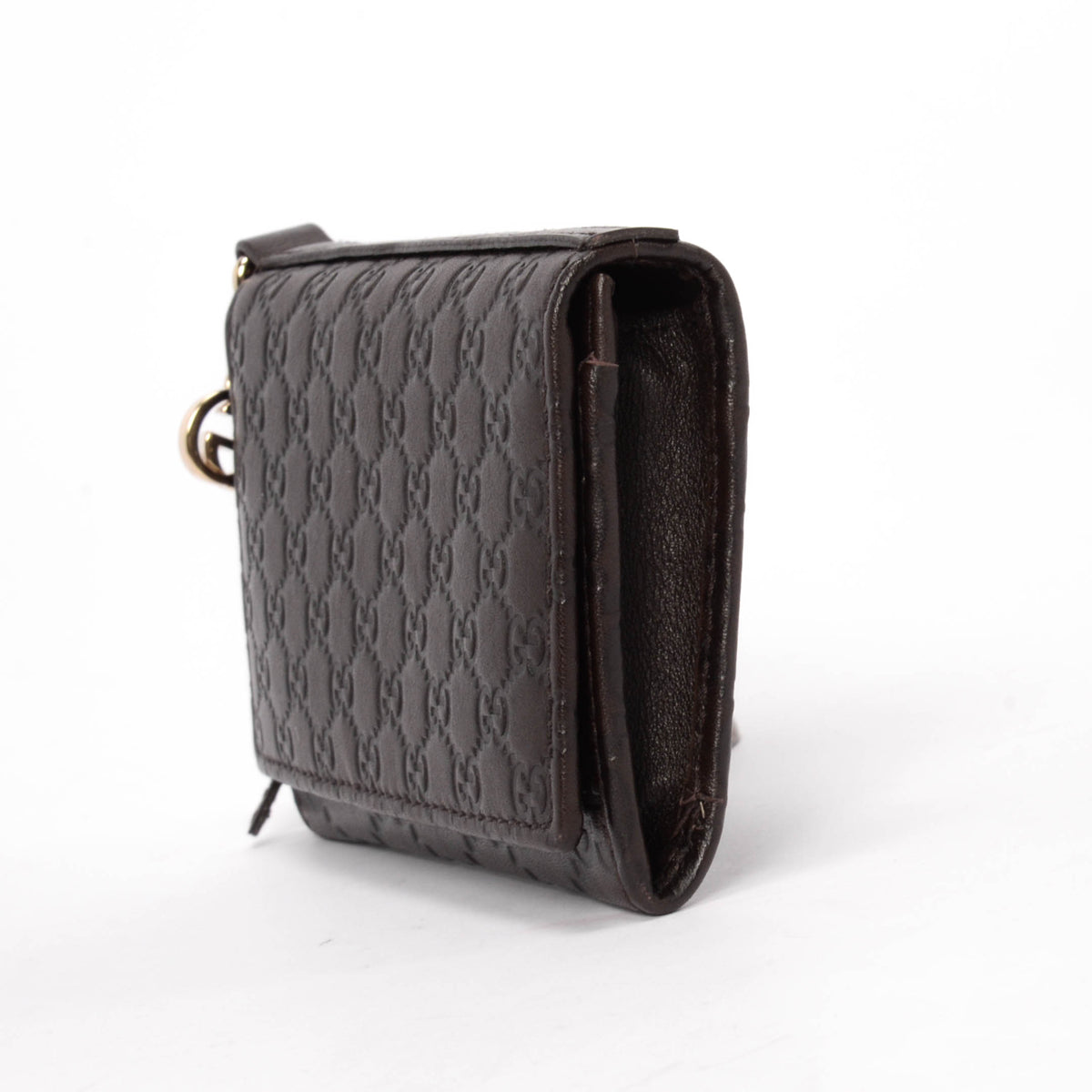 Gucci Brown Guccissima Leather Flap Wallet