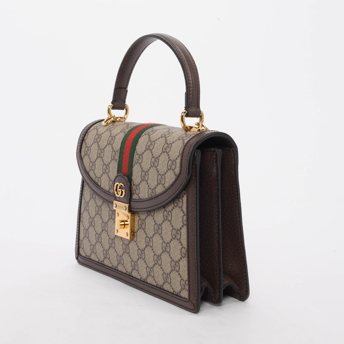 Gucci Beige GG Supreme Ophidia Small Top Handle Bag