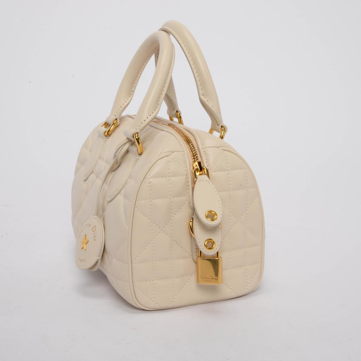 Dior Dusty Ivory Macrocannage Calfskin Groove 20 Bag