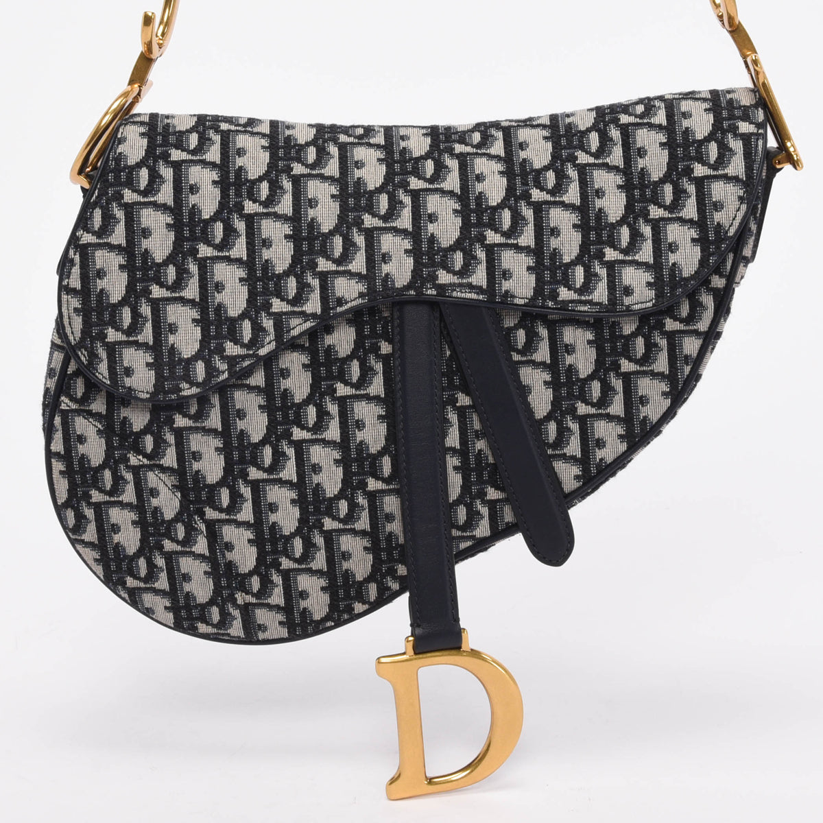 Dior Blue Oblique Jacquard Saddle Bag