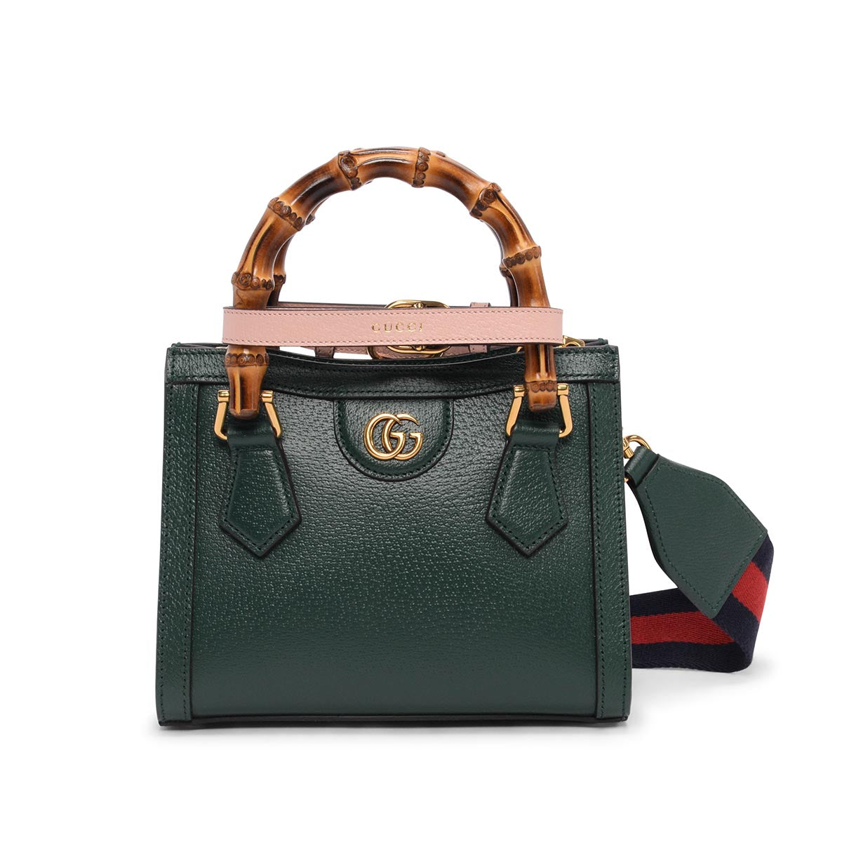 Gucci Dark Green Grained Calfskin Mini Diana Tote