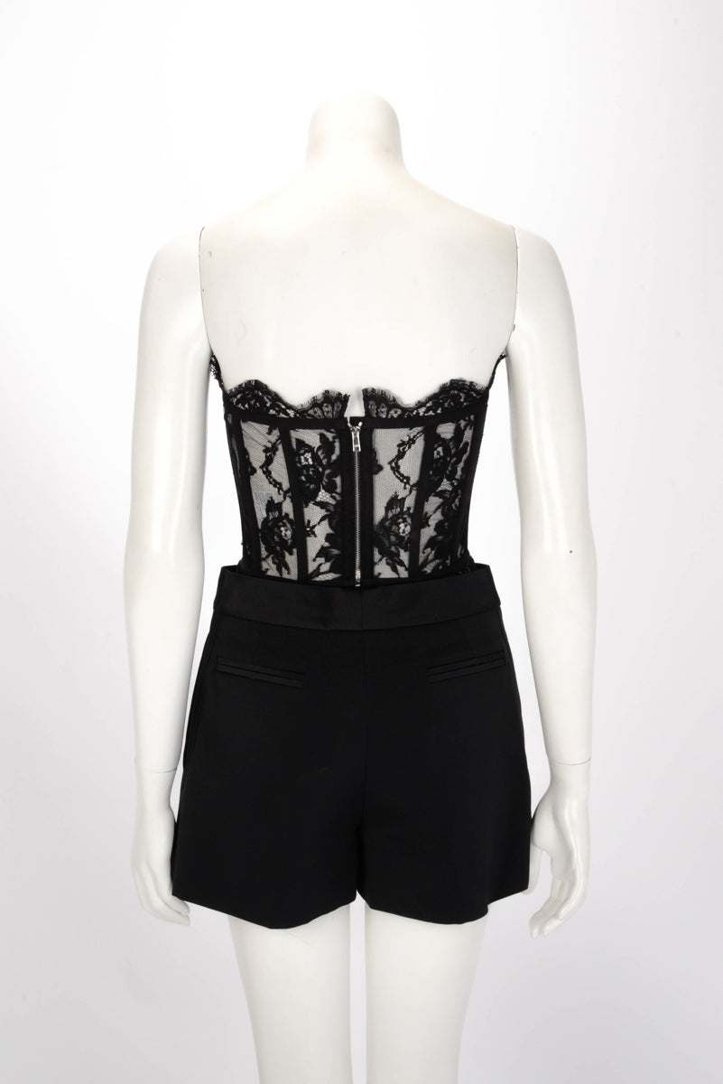Dolce & Gabbana Black Chantilly Lace Bustier IT 40