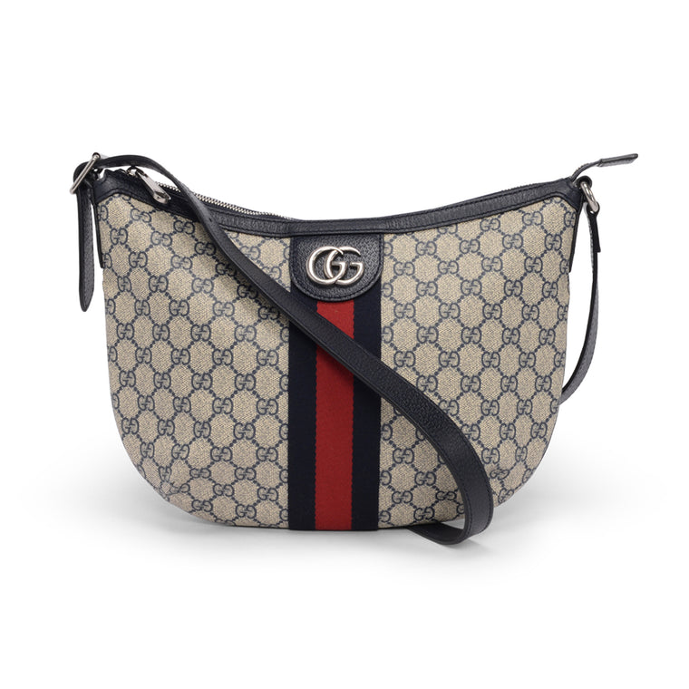 Gucci Navy GG Supreme Ophidia Small Crossbody Bag