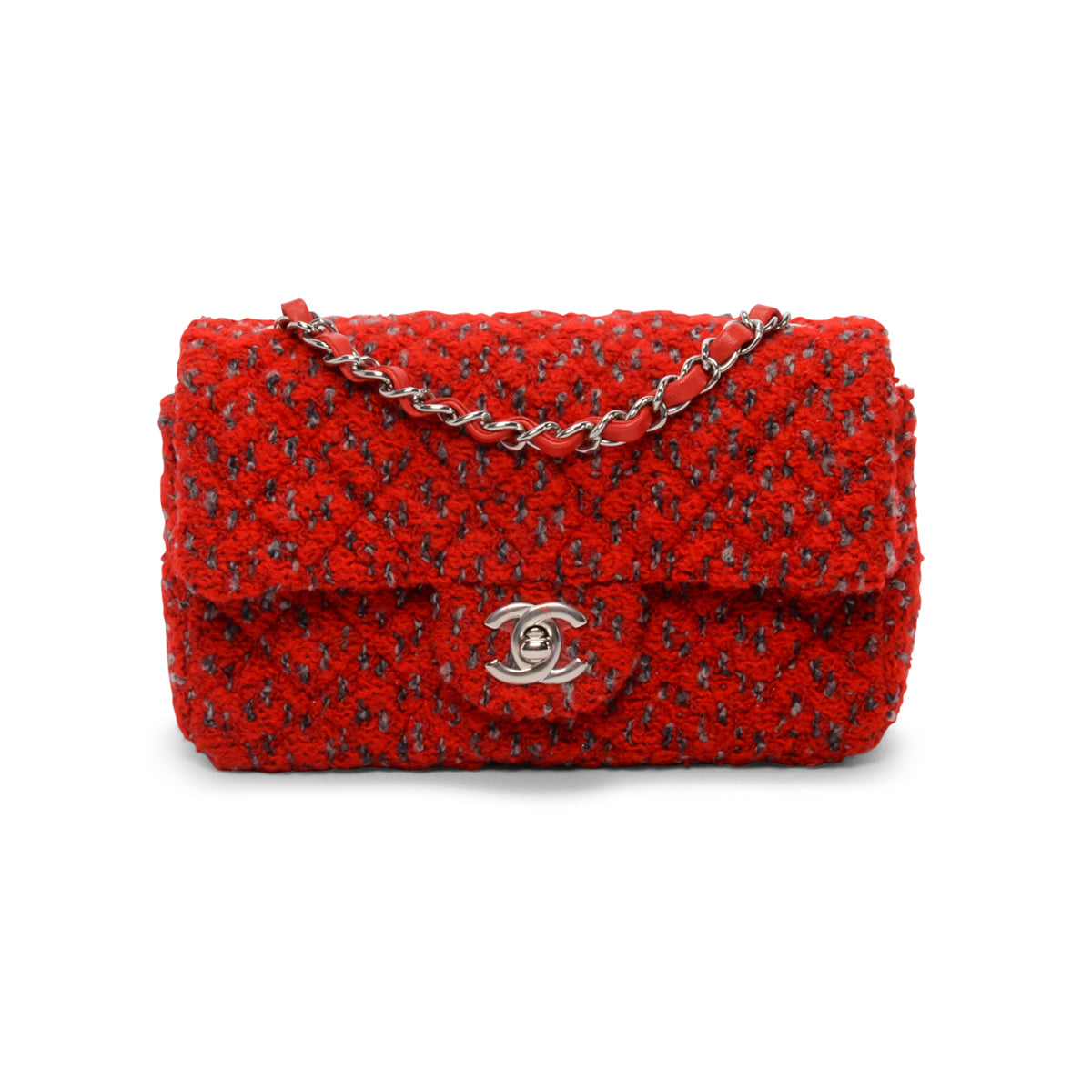 Chanel Red Tweed Classic Mini Flap Bag