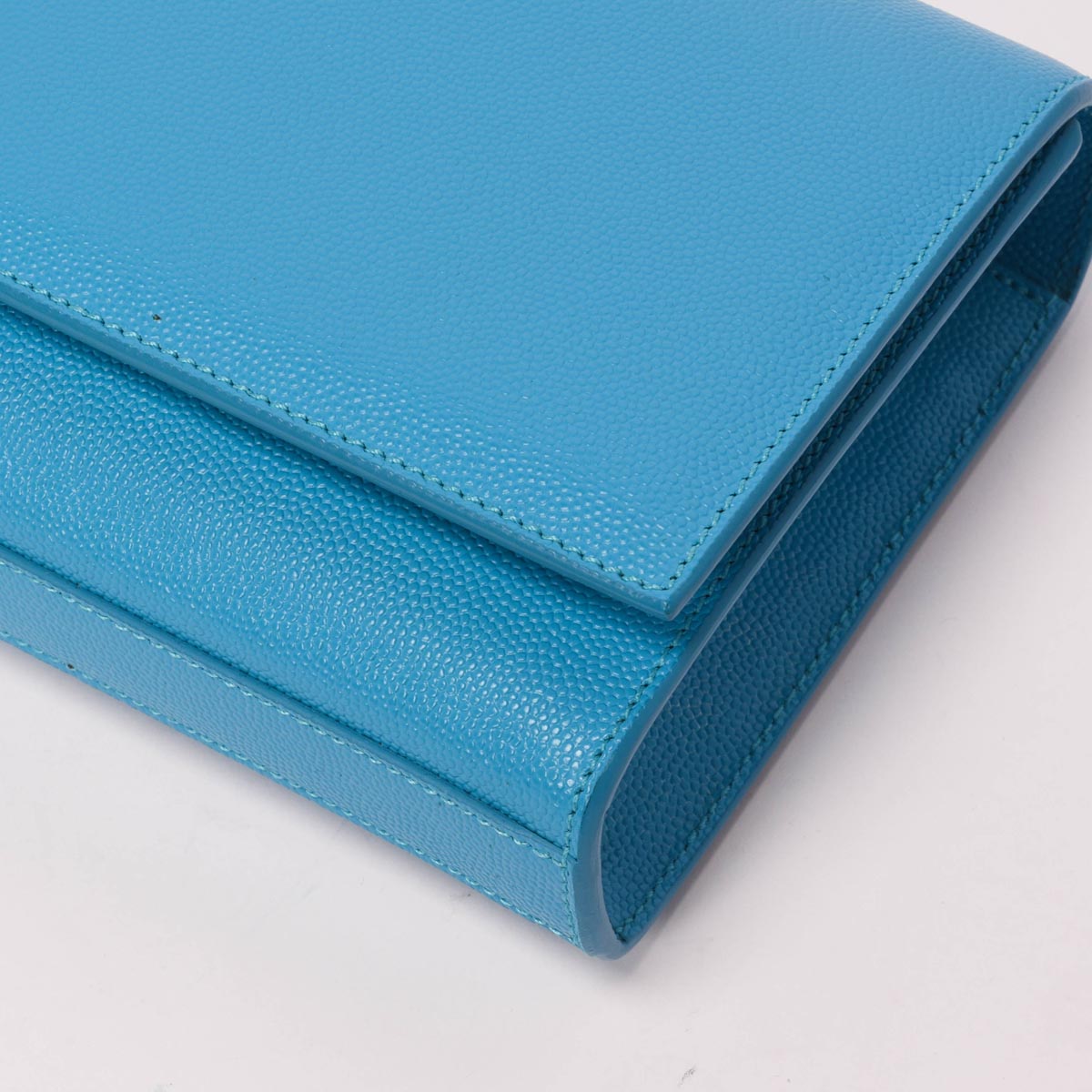 Saint Laurent Turquoise Grain de Poudre Cassandre Clutch