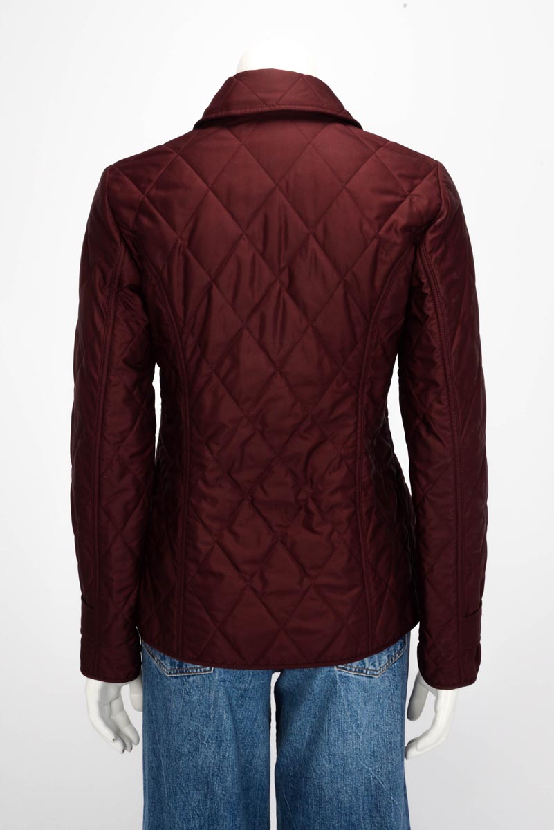 Burberry Burgundy Nylon Quilted Jacket