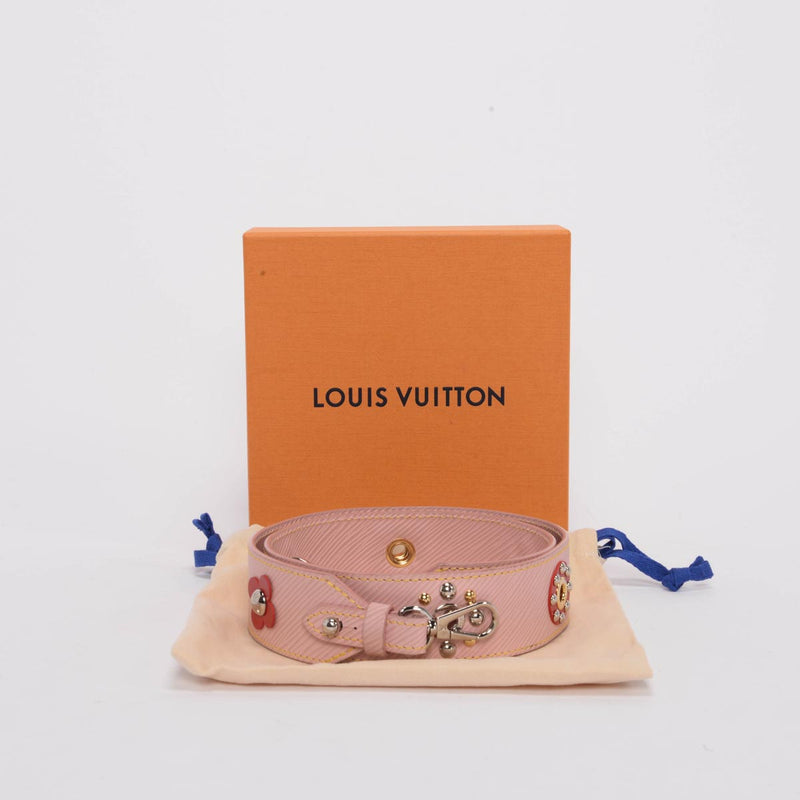Louis Vuitton Rose Ballerine Epi Leather Mechanical Flower Bag Strap - Blue Spinach