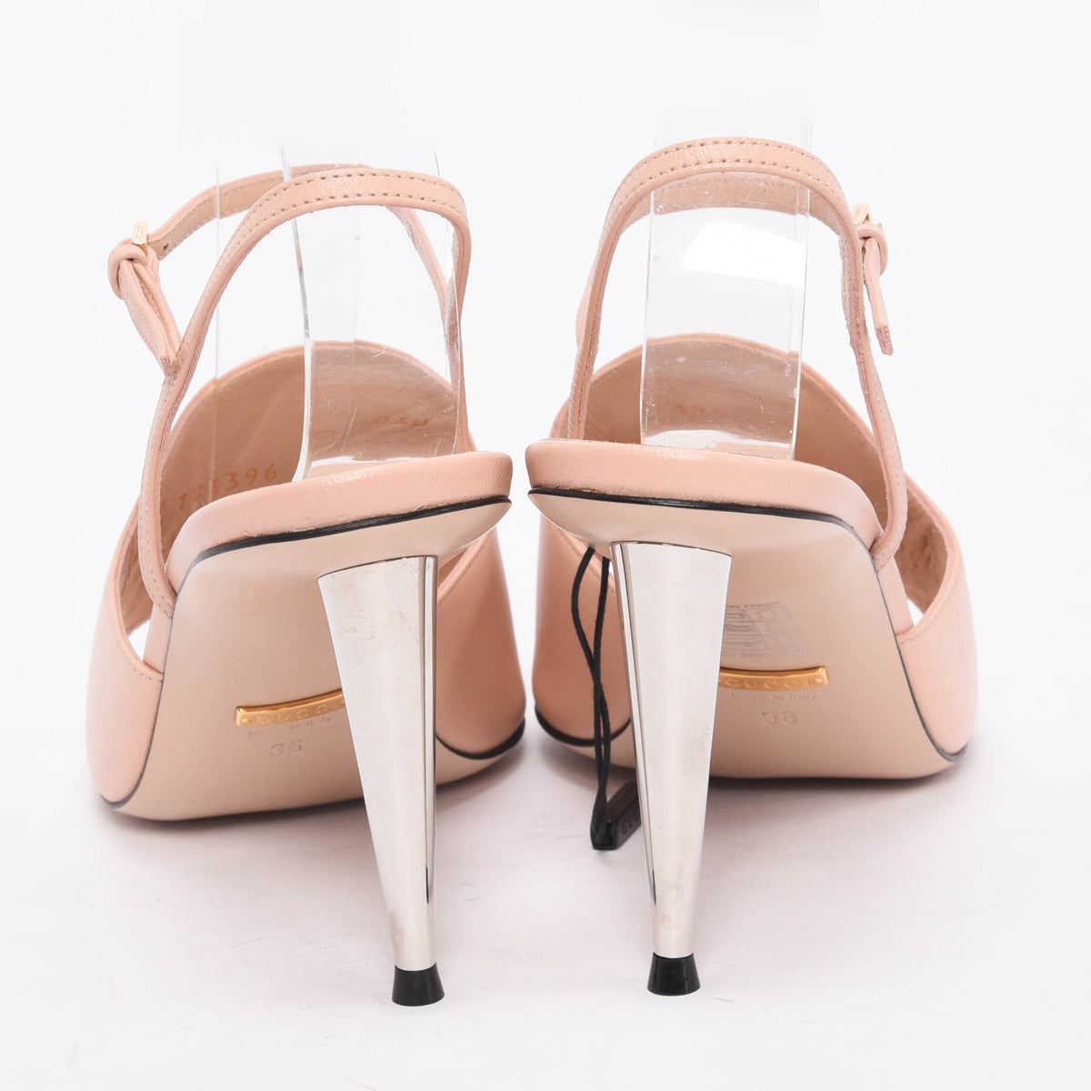 Gucci Perfect Pink Malaga Kid Blondie Slingback Sandals 38