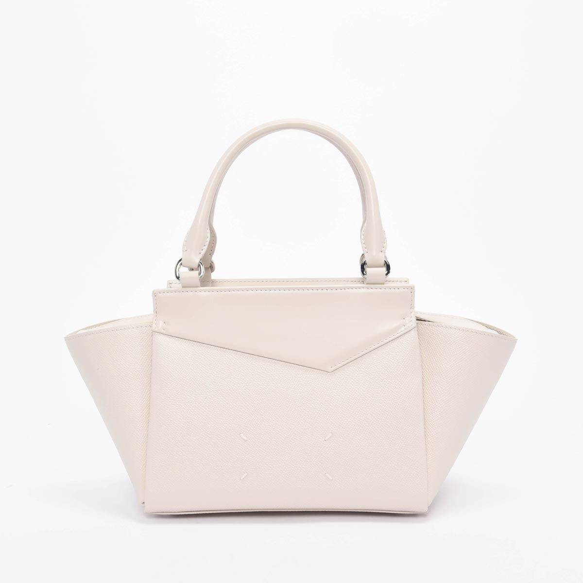 Margiela Greige Grained Calfskin Snatched Tote Bag