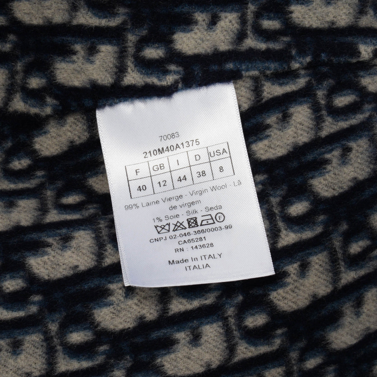 Dior Navy Wool Double Face Sleeveless Belted Coat FR 40