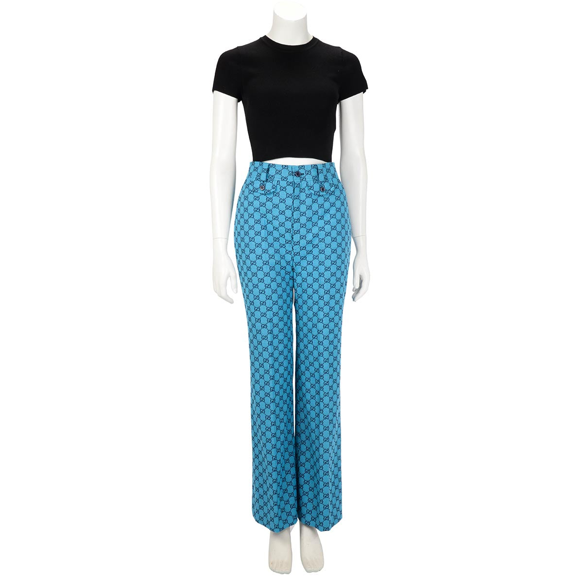 Gucci Blue GG Canvas Flared Pant IT 42