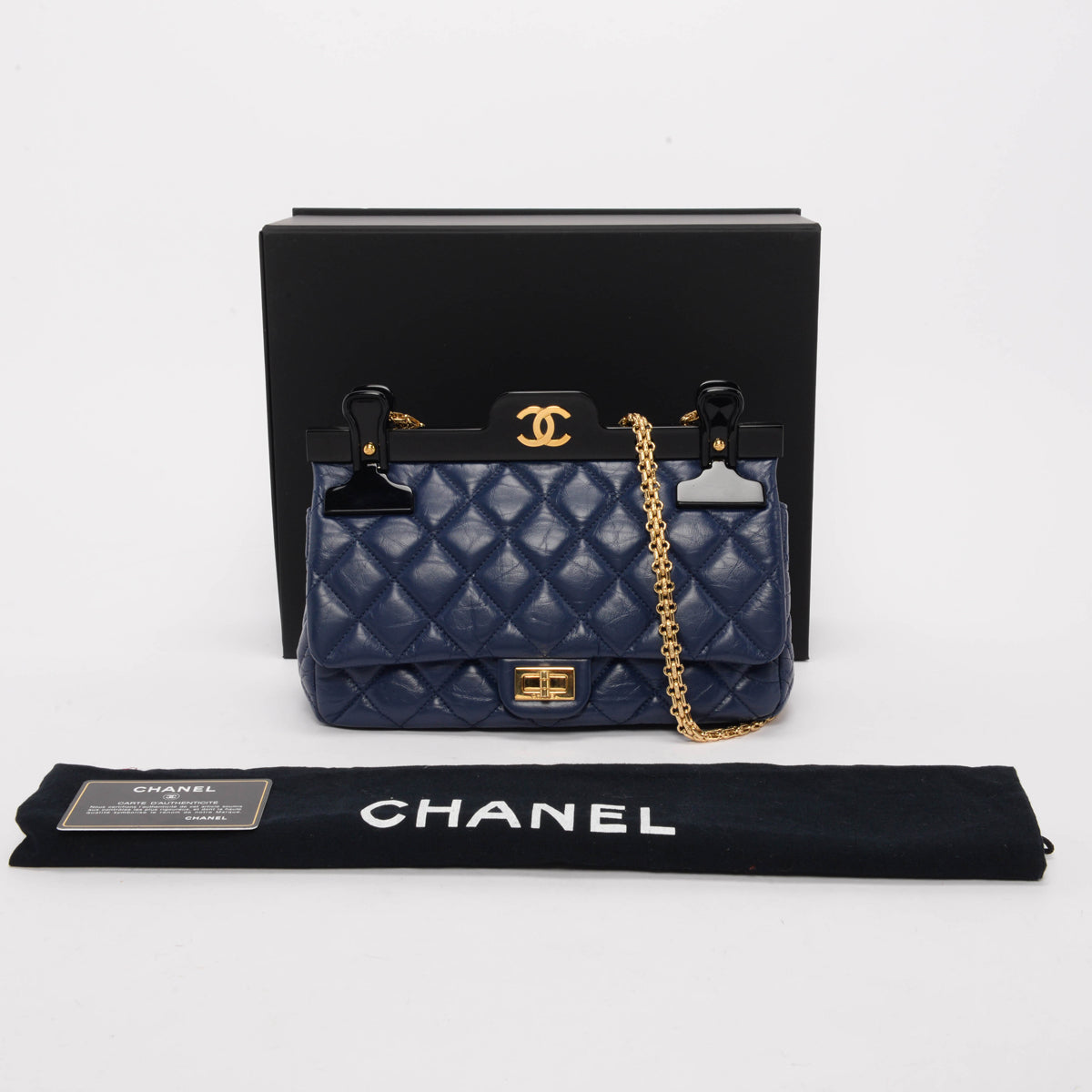 Chanel Navy Aged Calfskin 2.55 Reissue Hanger Flap Bag