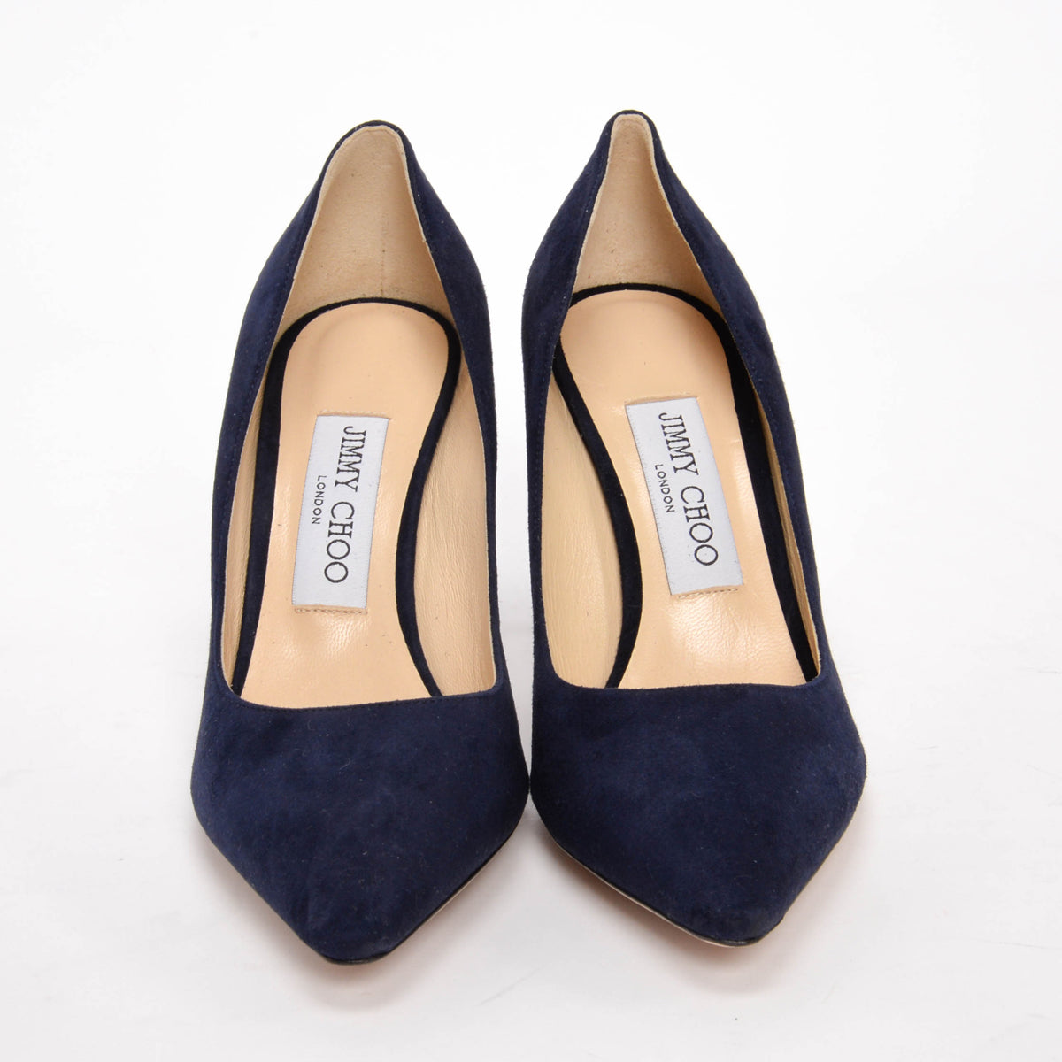 Jimmy Choo Navy Suede Romy 85 Pumps 36.5
