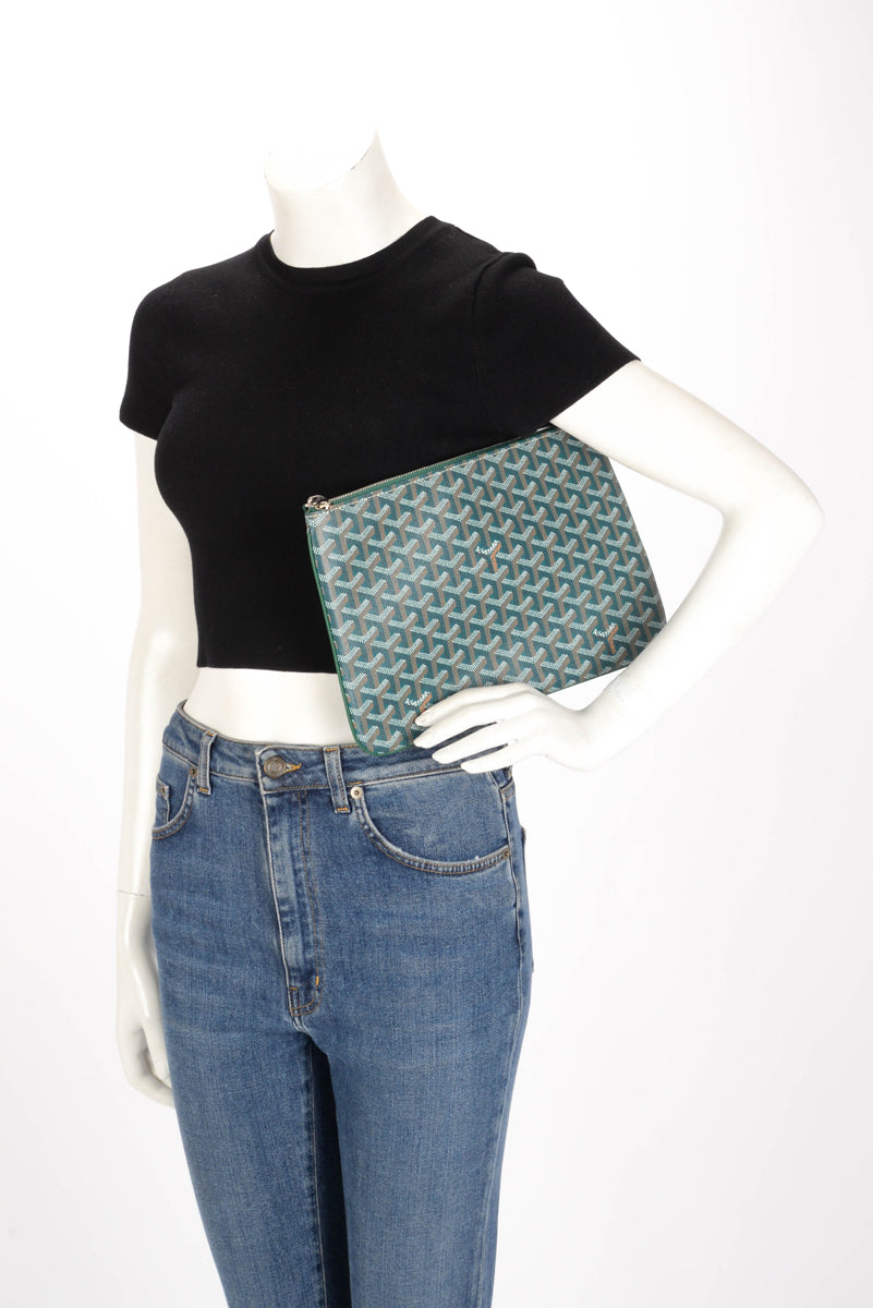 Goyard Green Goyardine Senat MM Pouch