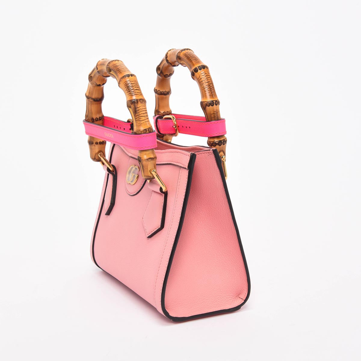 Gucci Pink Grained Leather Mini Diana Tote