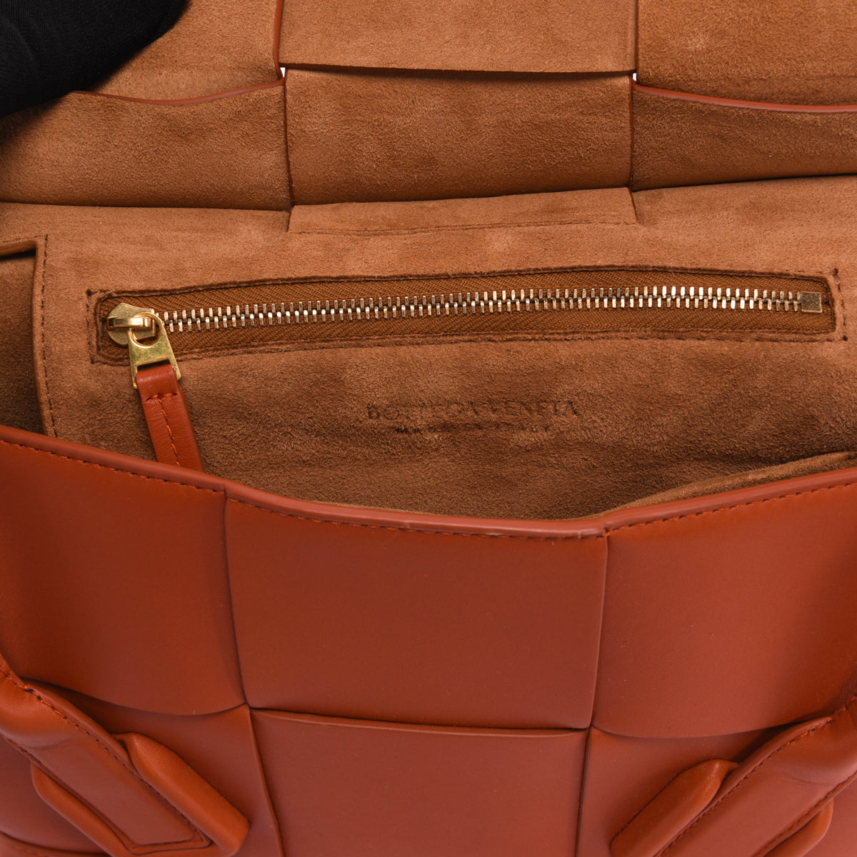 Bottega Veneta Rust Intrecciato Arco Small Tote