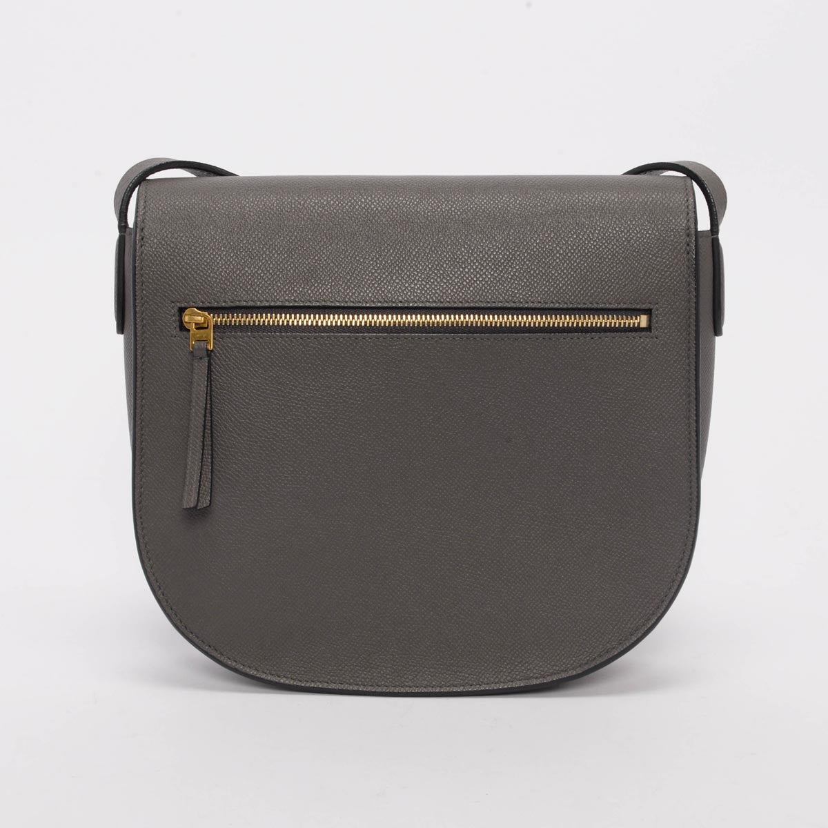 Celine Grey Grained Calfskin Trotteur Compact Bag