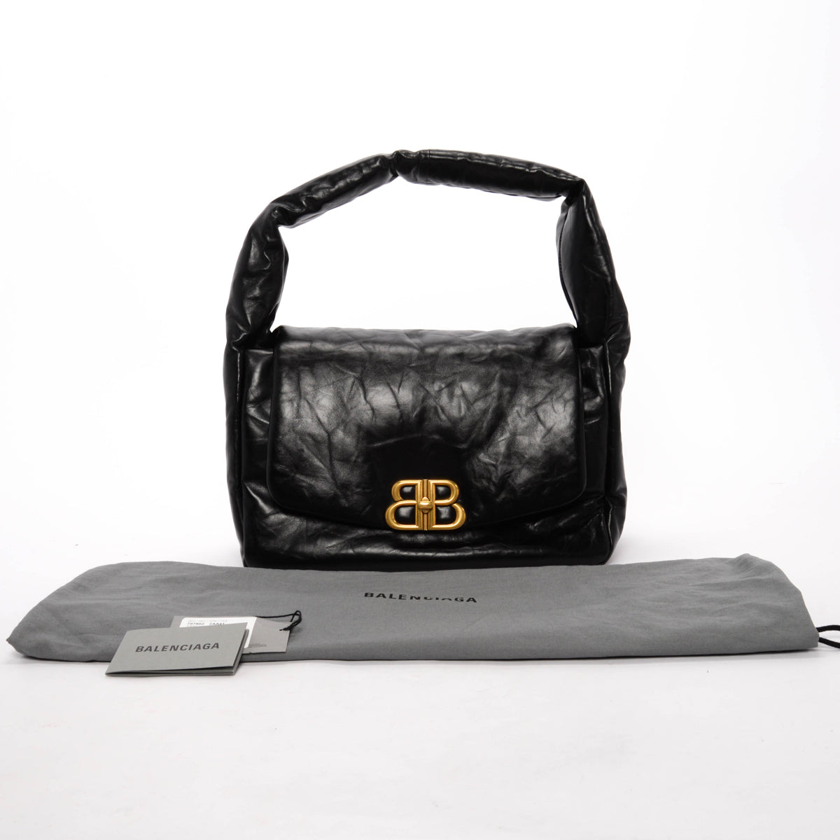 Balenciaga Black Soft Calf Large Monaco Sling Bag