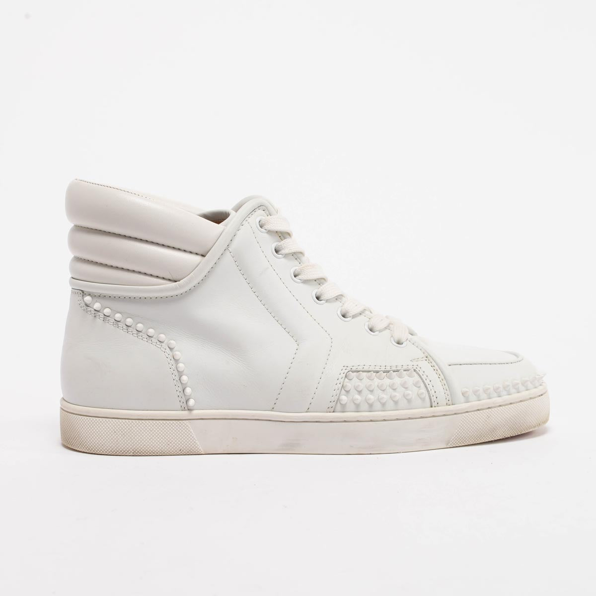 Christian Louboutin White Calfskin Sporty Dude Sneakers 41