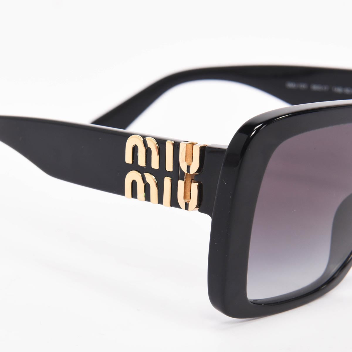 Miu Miu Black Acetate Logo Sunglasses