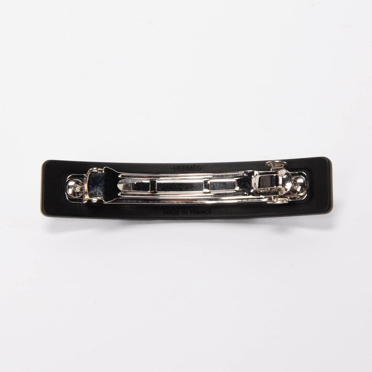 Hermes Black Aluminium Caprice PM Barrette Hair Clip