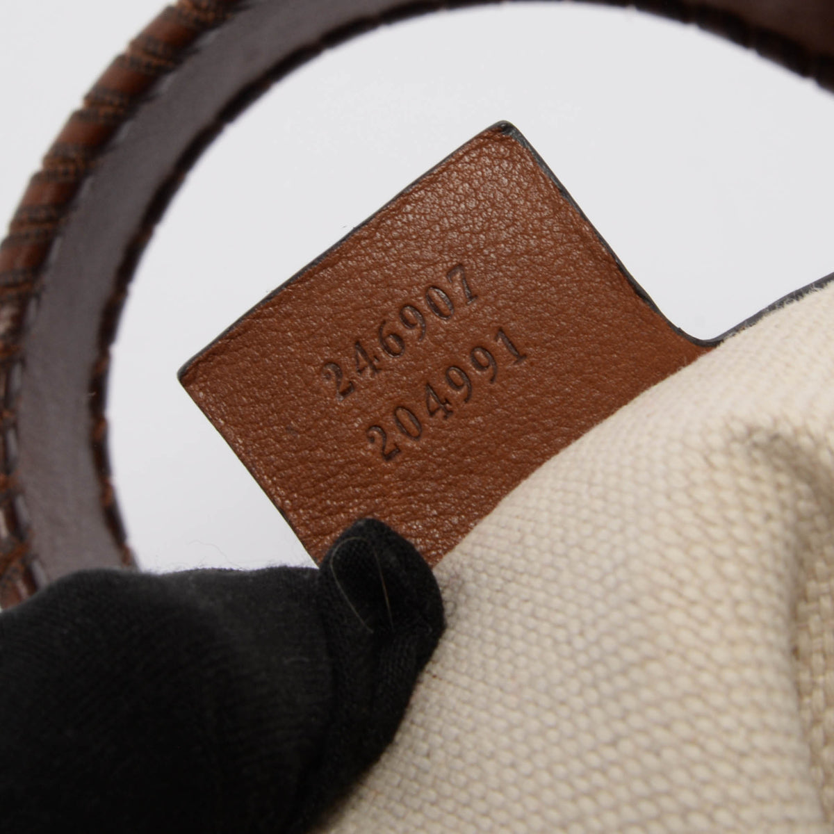 Gucci Tan Leather & GG Denim Medium New Jackie Bag