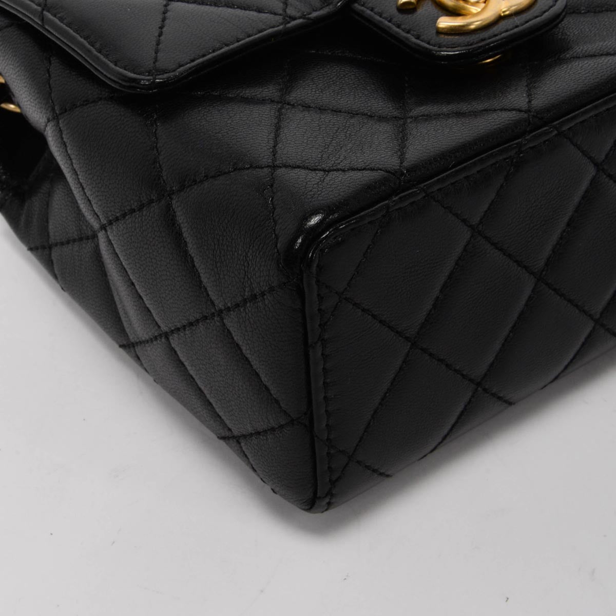 Chanel Black Quilted Goatskin Mini Square Flap Bag