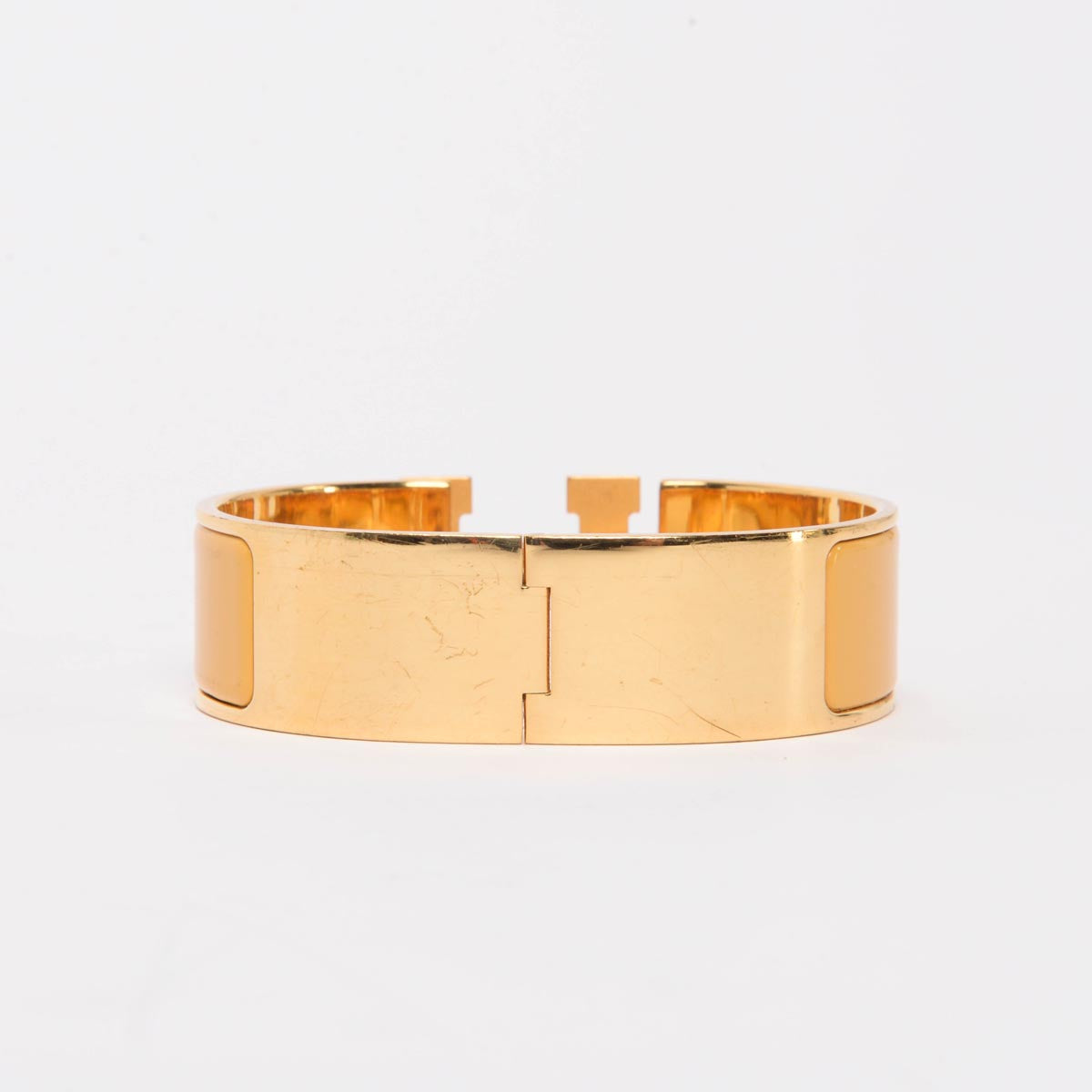 Hermes Mustard Enamel Clic Clac H Bracelet