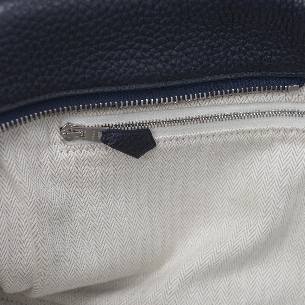 Hermes Dark Navy Clemence Leather Victoria II 35 Bag