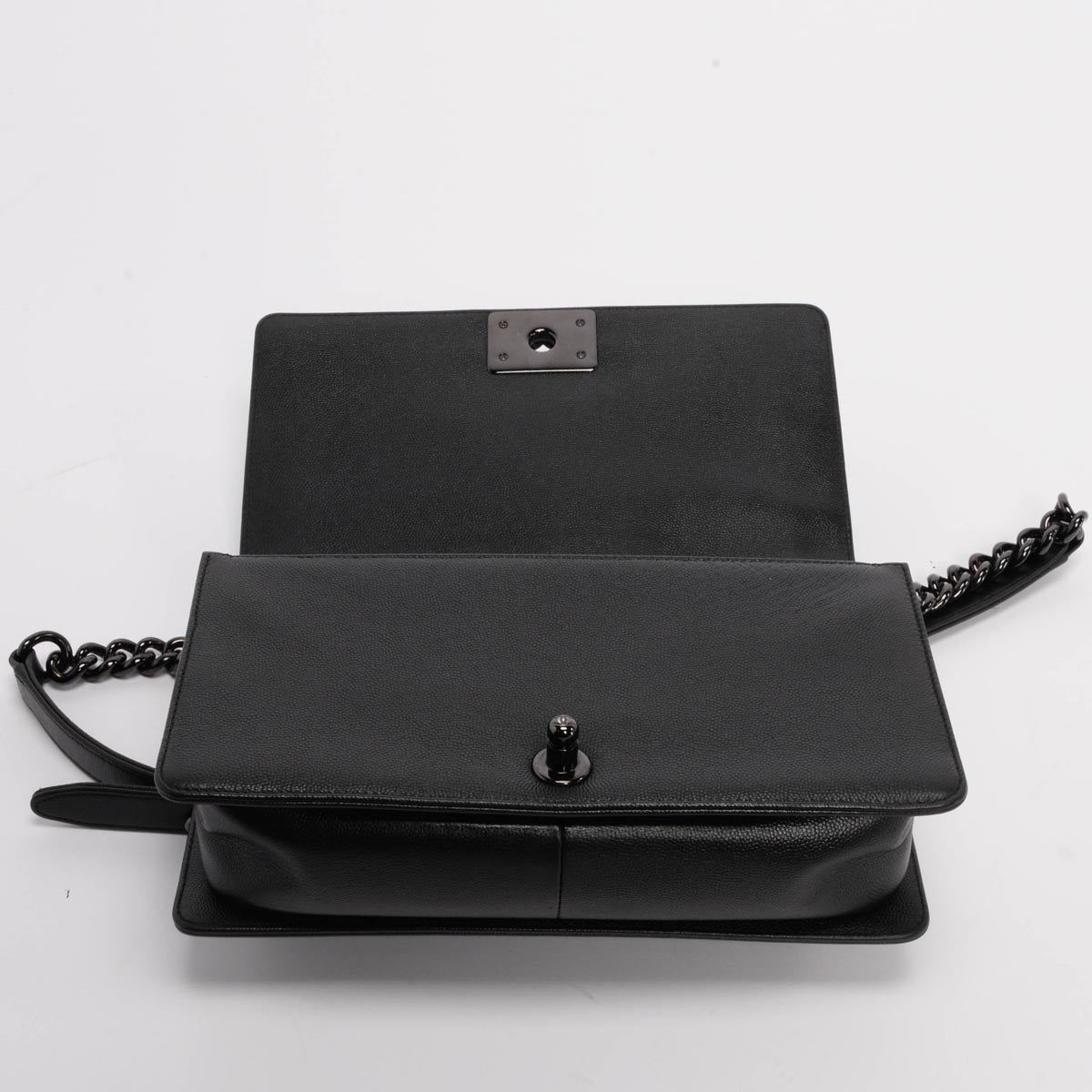 Chanel So Black Grained Calfskin Medium Boy Bag