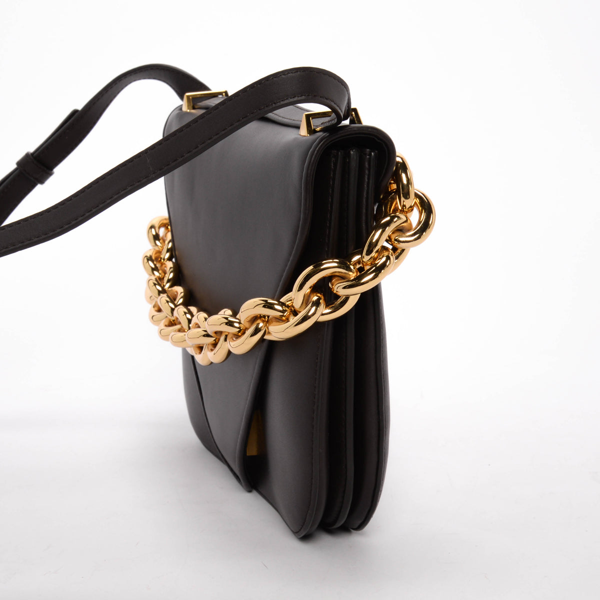 Bottega Veneta Dark Brown Calfskin Large Mount Bag