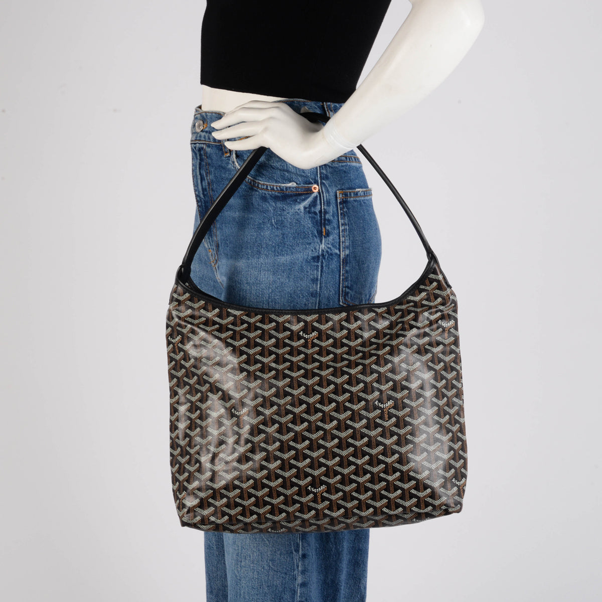 Goyard Black Goyardine Boheme Hobo