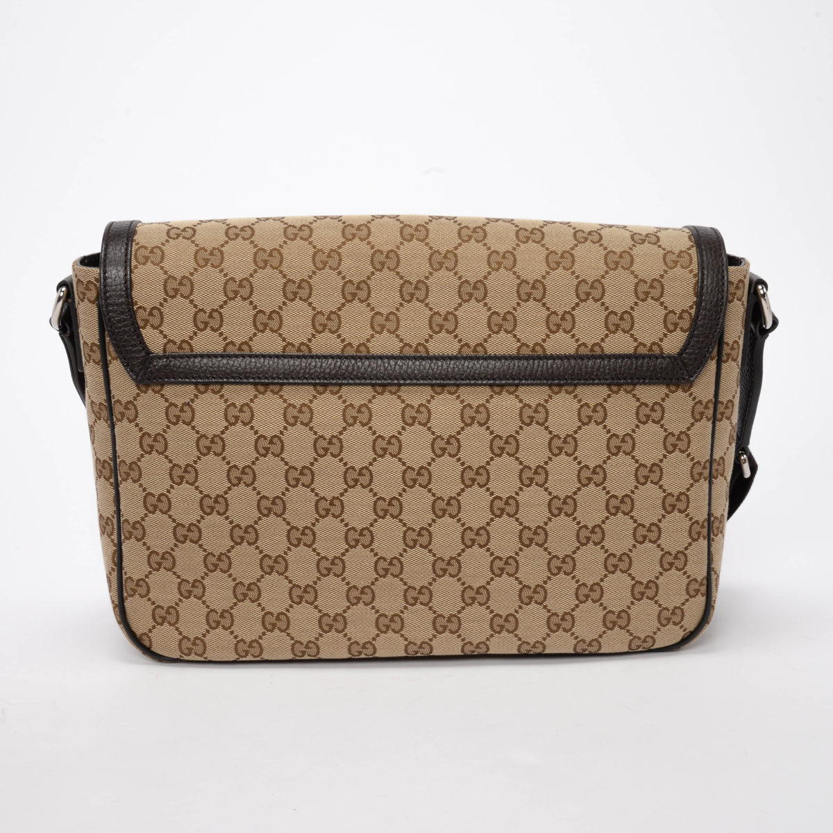 Gucci Beige GG Canvas Flap Messenger Cross Body Bag