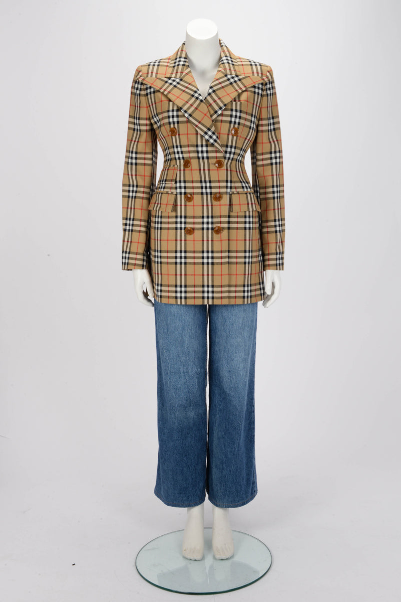 Burberry Beige Classic Check Westwood Jacket UK 8