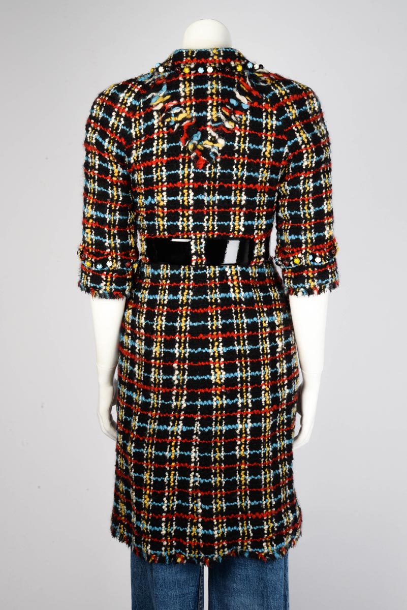 Chanel Multi Colour Wool Tweed Beaded Short Sleeve Coat FR 36