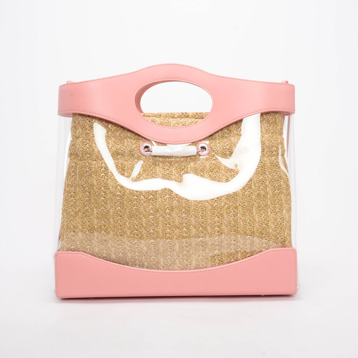 Chanel Pink PVC & Raffia Large 31 Shopping Tote