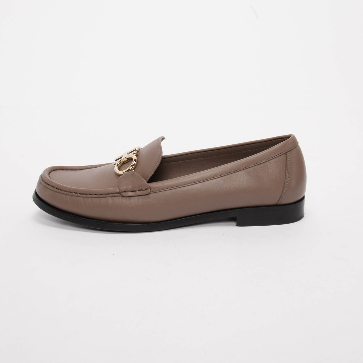 Salvatore Ferragamo Taupe Calfskin Rolo Loafers Flats 9