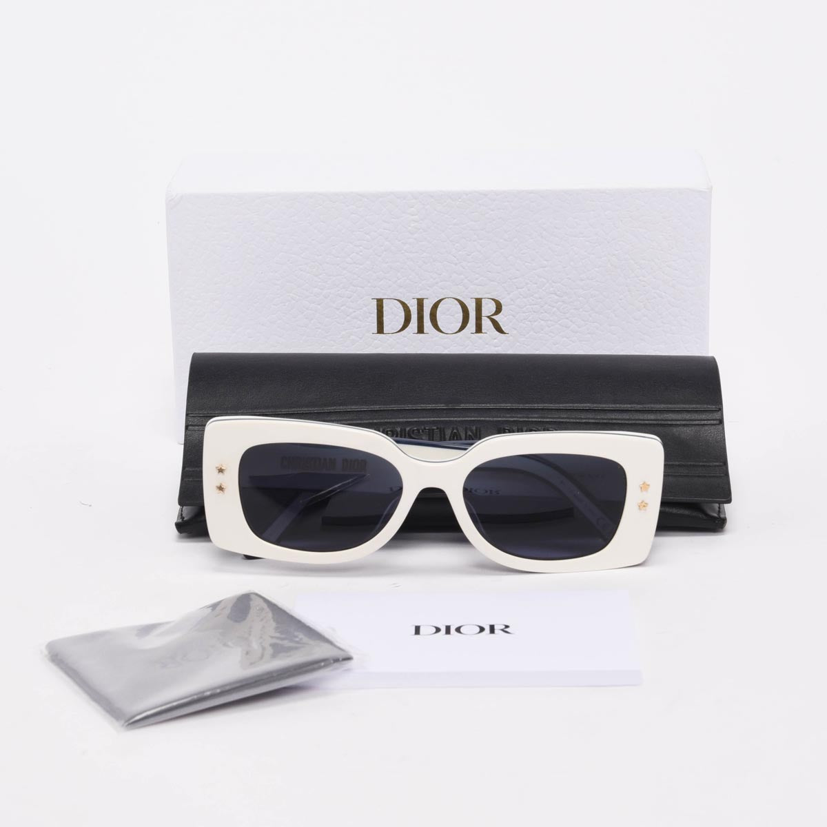 Dior White DiorPacific S1U Rectangular Sunglasses