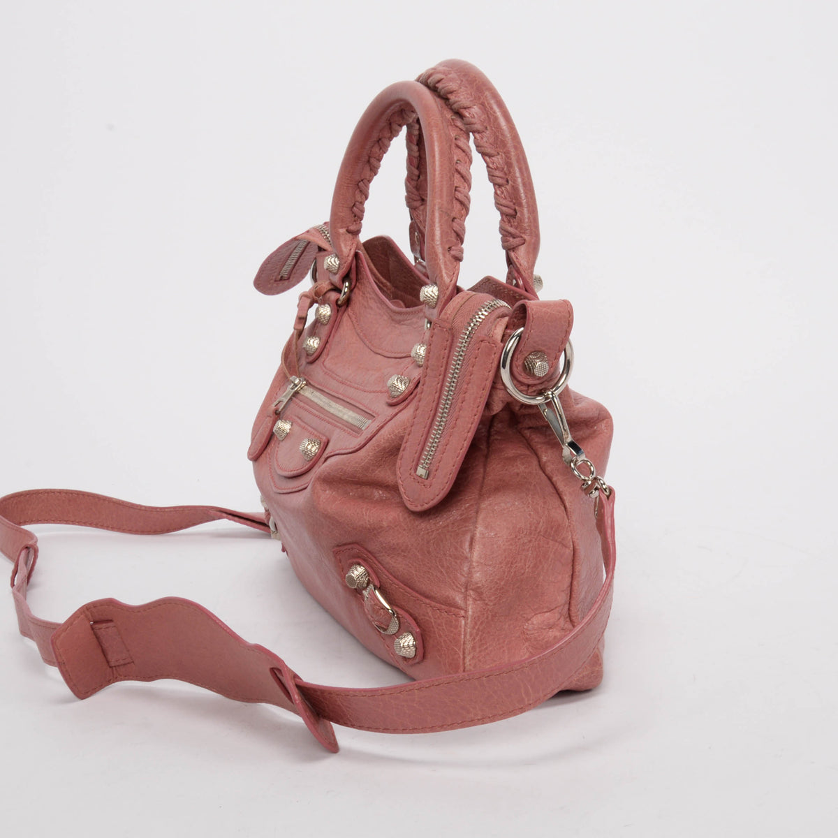 Balenciaga Rose Bruyere Lambskin Giant 12 Town Bag