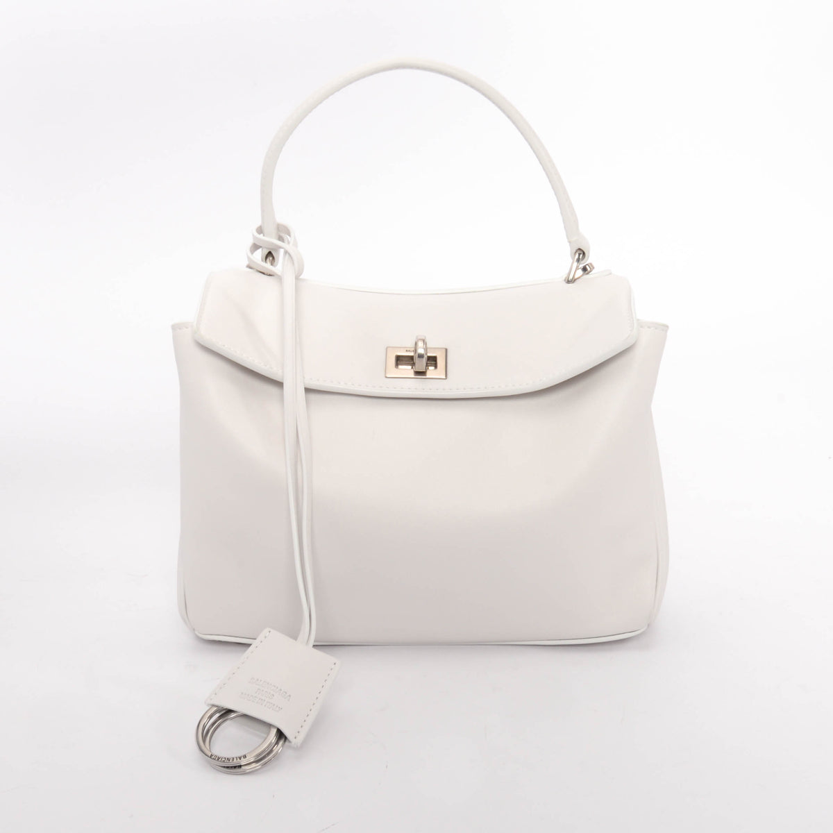 Balenciaga White Smooth Calfskin Mini Rodeo Bag