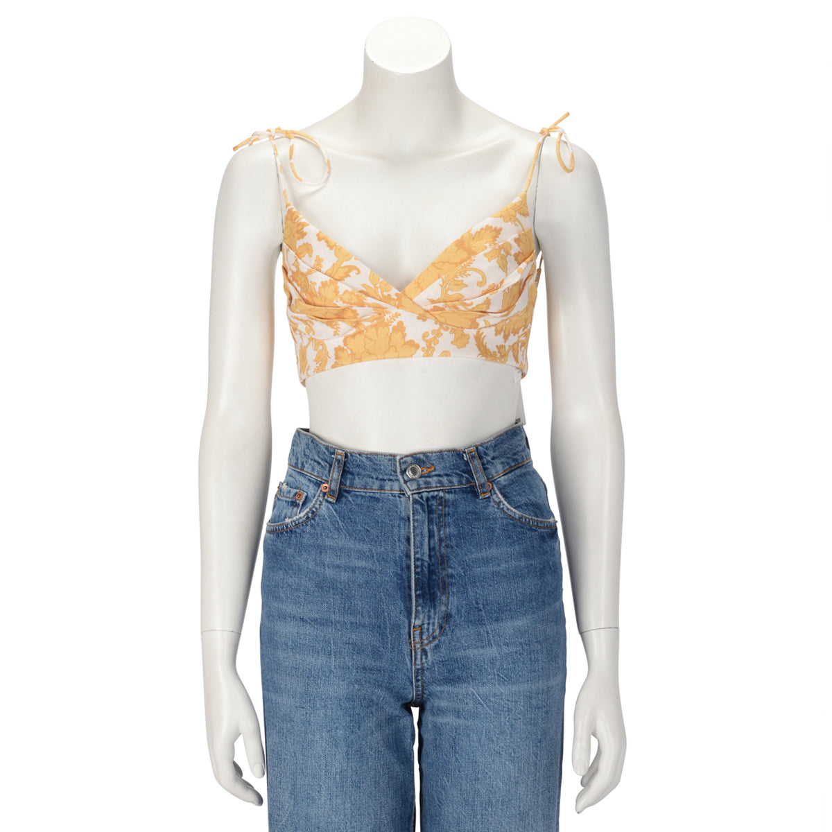 Zimmermann Yellow Floral Linen Postcard Bustier Top 0