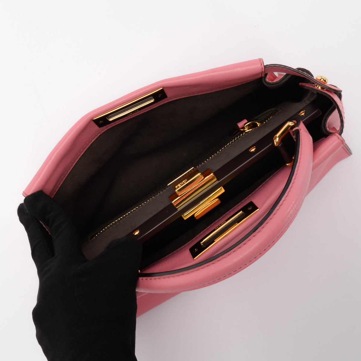 Fendi Pink Calfskin Medium Peekaboo Bag