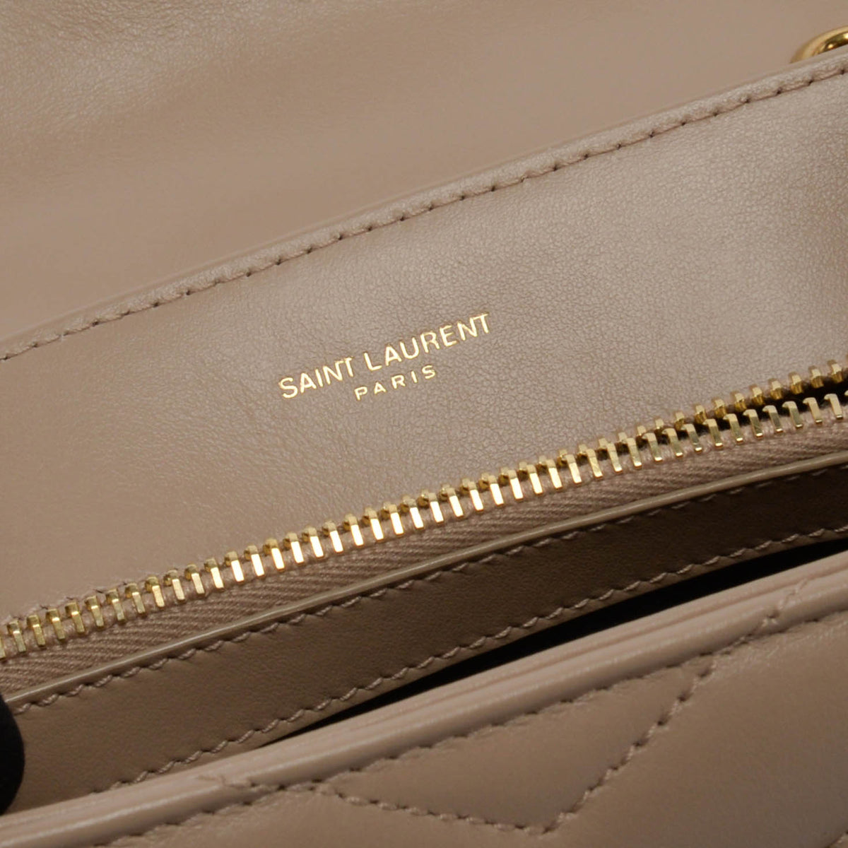 Saint Laurent Dark Beige Matelasse Small Lou Lou Bag