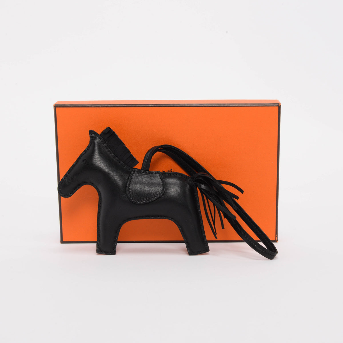 Hermes So Black Milo Lambskin Rodeo MM Bag Charm