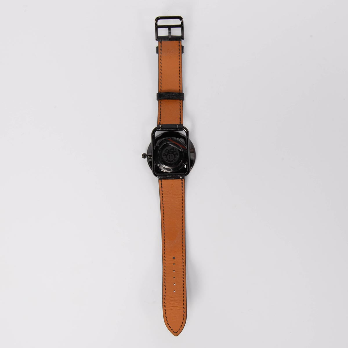 Hermes Black Stainless Steel & Diamond Arceau Ronde Des Heures Watch