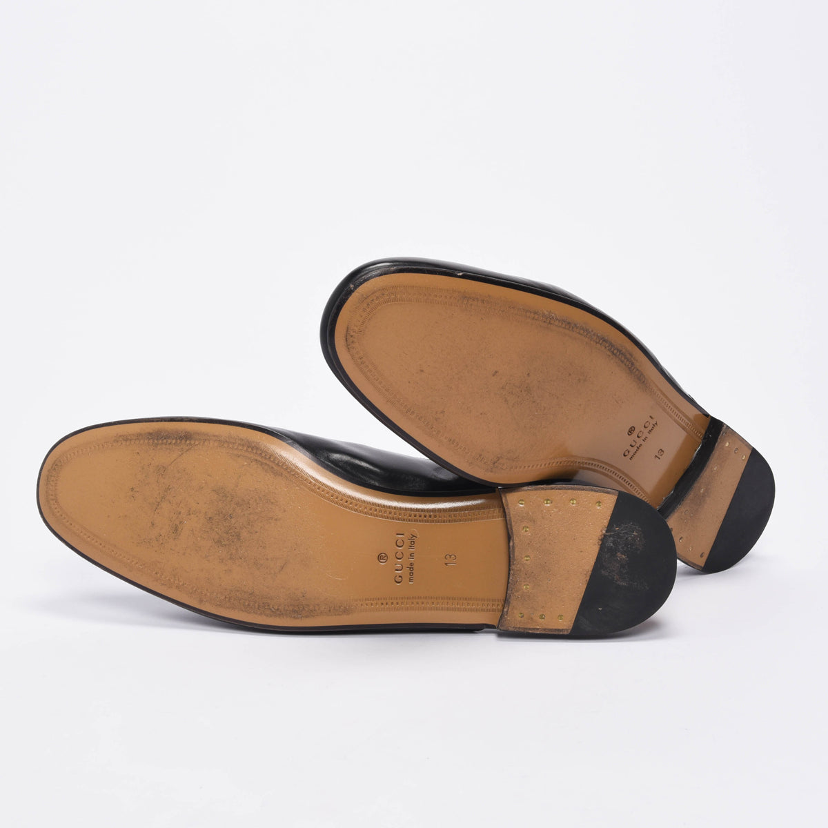 Gucci Black Leather Princetown Horesbit Slippers