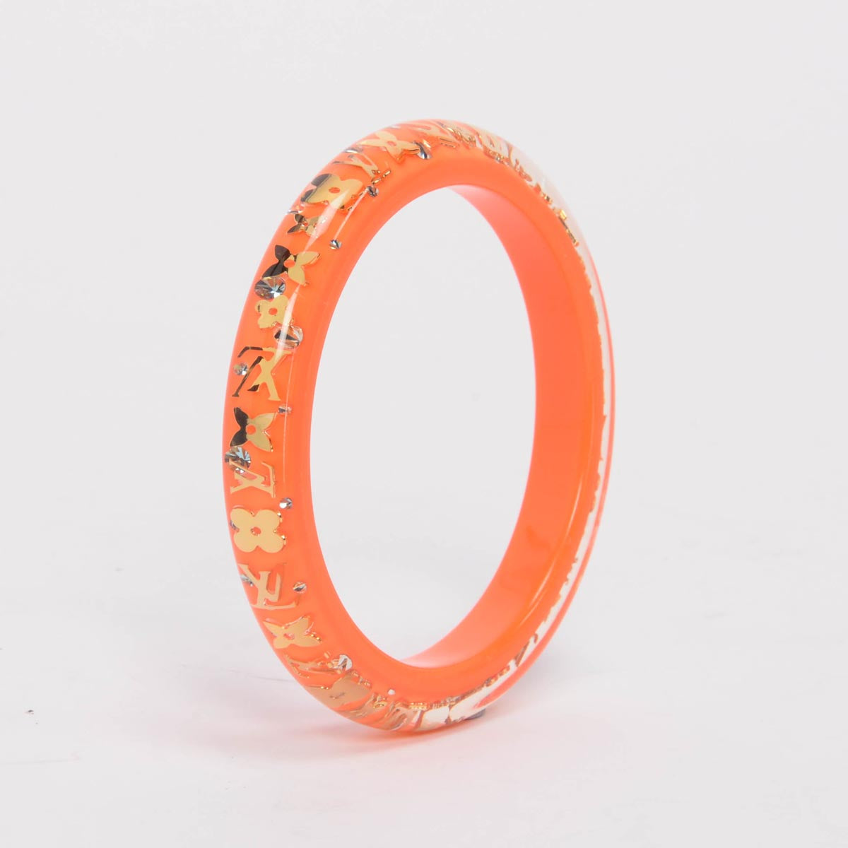 Louis Vuitton Orange Resin Monogram Inclusion Bangle