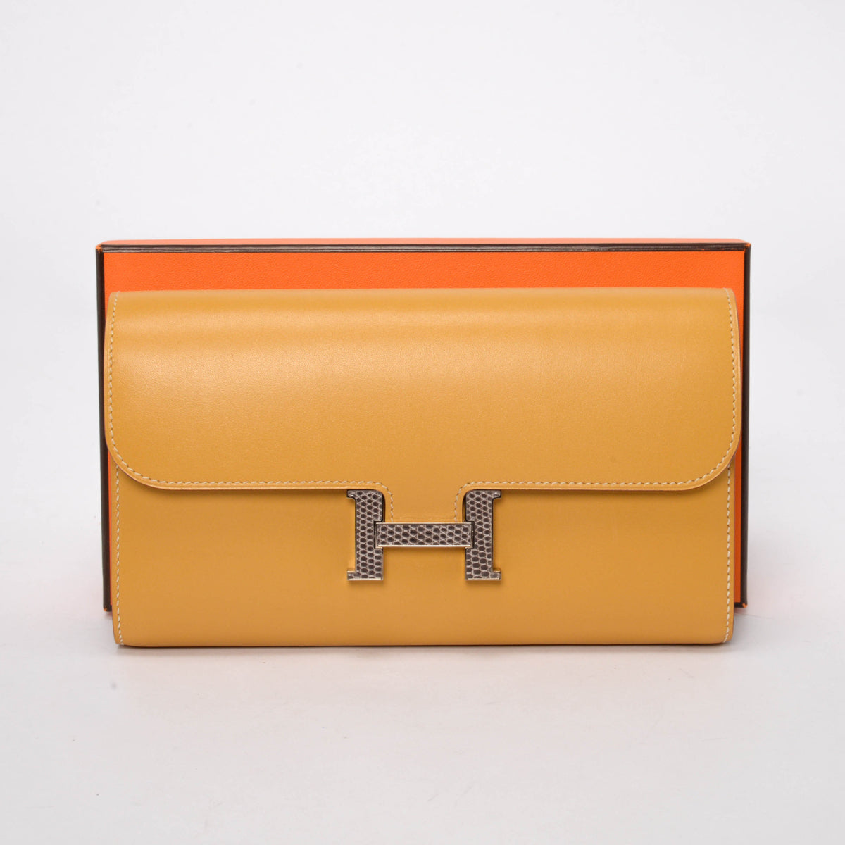 Hermes Sable Tadelakt & Lizard Constance Wallet