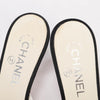 Chanel White & Black Goatskin Cap Toe Pearl Heel Mules 37.5 - Blue Spinach