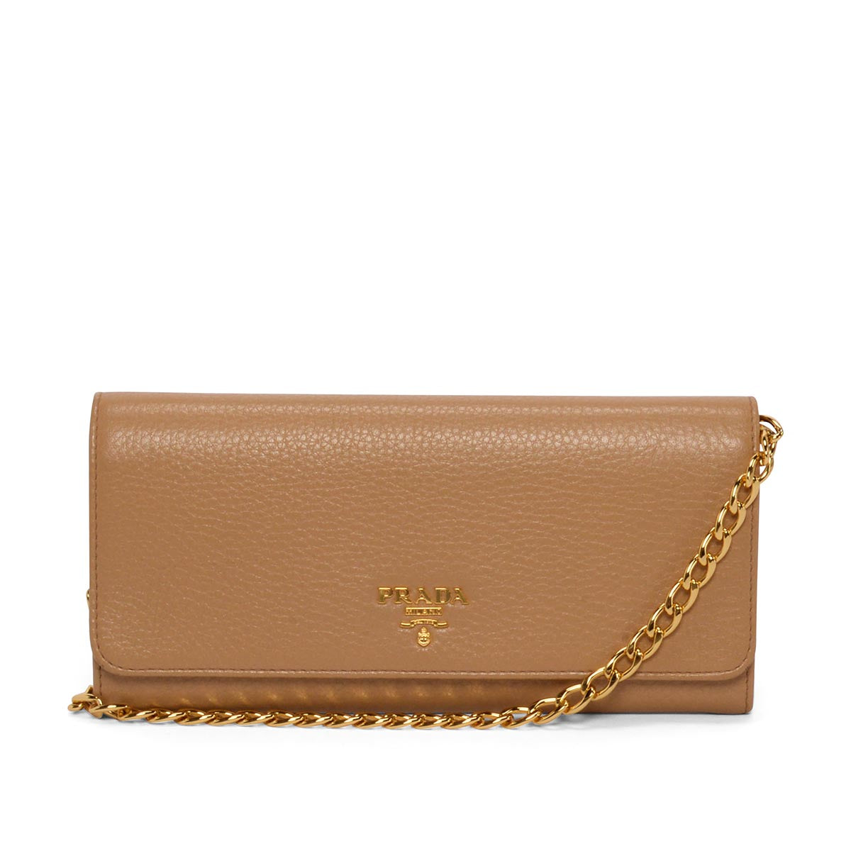 Prada Noisette Grained Vitello Wallet on Chain